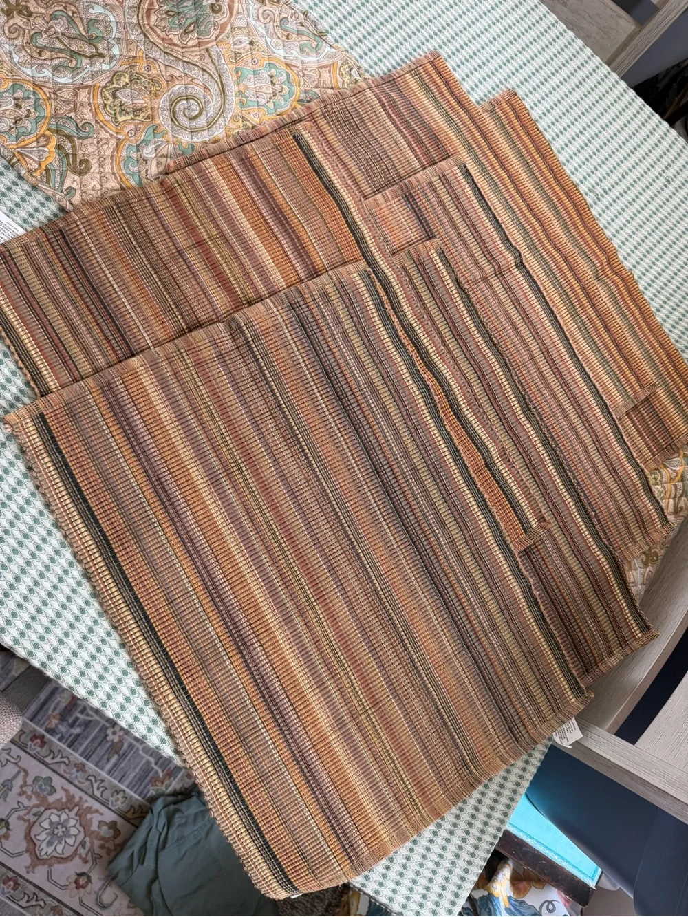 C&F Home Cedar Stripes 100% Cotton Handwoven Set of 6 Placemats 13